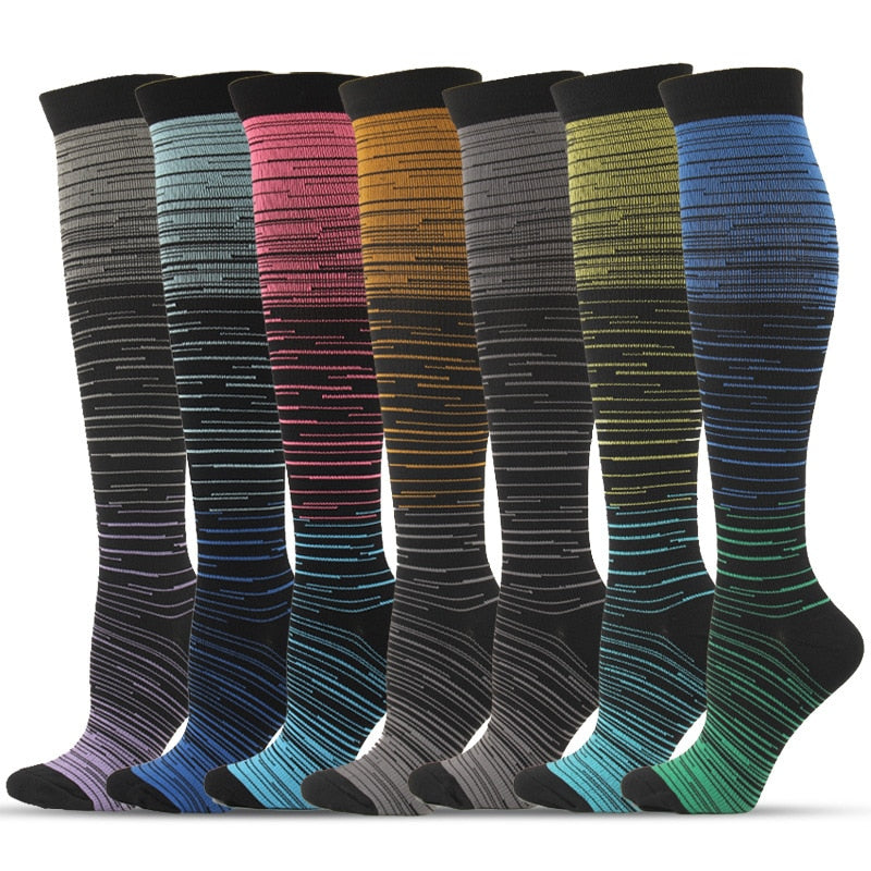 Compression Socks for Women&Men Circulation 5/6/7 Pairs 15-20 MmHg Best Fit for Varicose Veins Athletic Travel Running Cycling