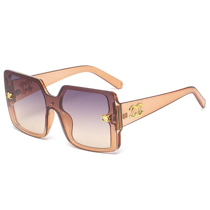 Vintage Oversized Luxury Brand Designer Sunglasses Women Glasses Driving Glasses UV400 Famale Gradient Shades Oculos De Sol