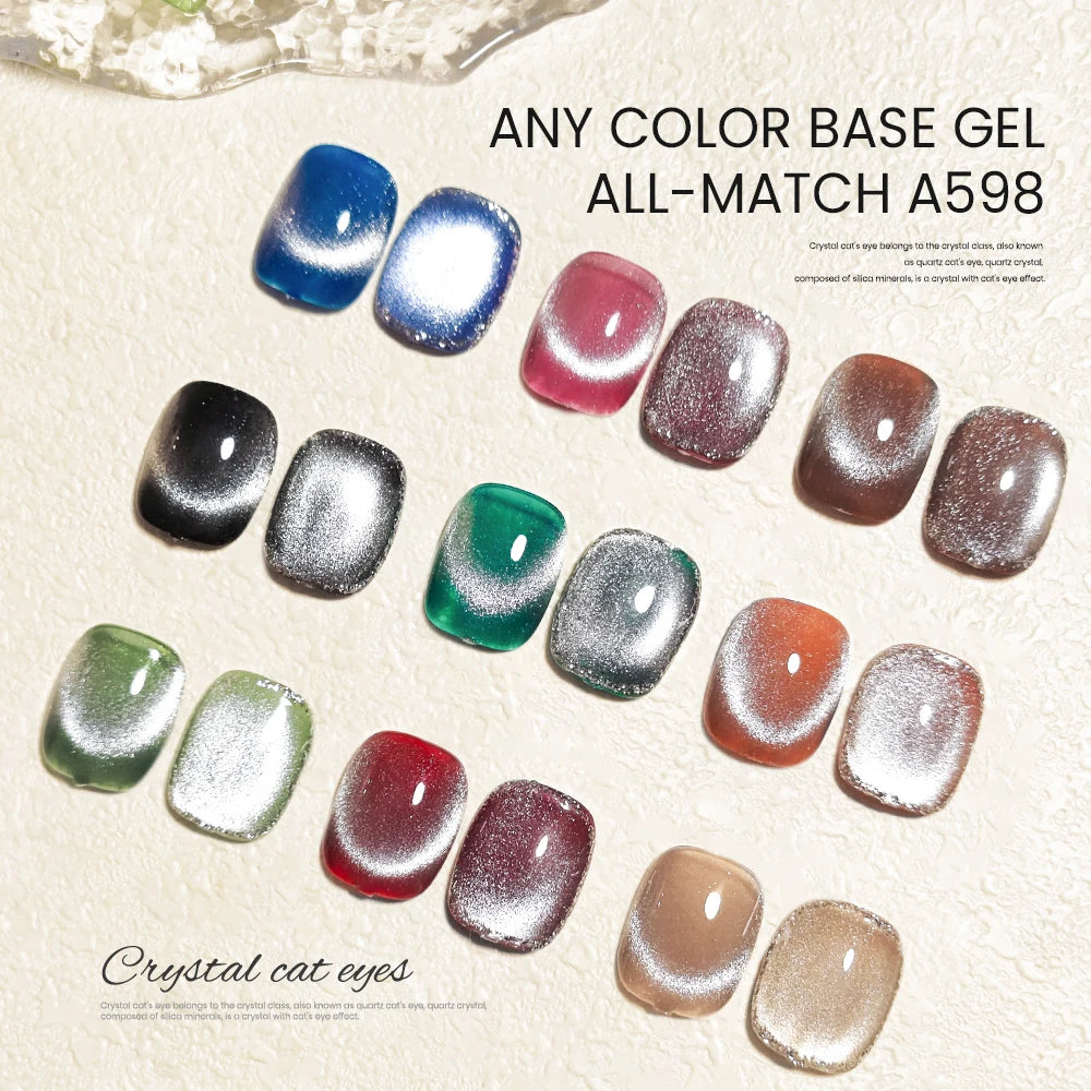 MAYCHAO 9D Cat Eye Gel Nail Polish Magnetic Shiny Glitter Semi Permanent Soak Off UV LED Gel Manicure For Nail Art Gel Varnish