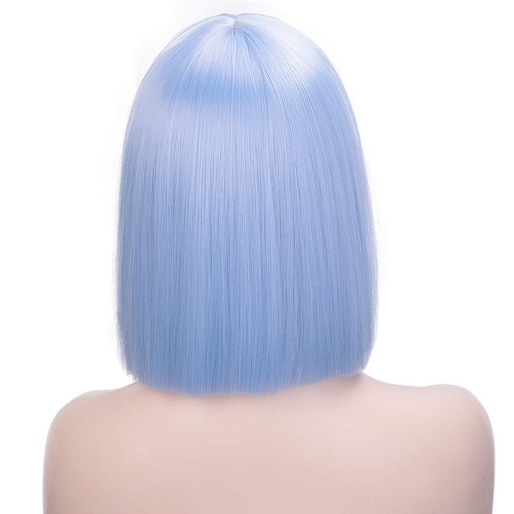 AISI HAIR Synthetic Ombre Orange Wig Short Straight Middle Part Bob Wig for Women Natural Yellow/Red Wigs Heat Resistant Fiber
