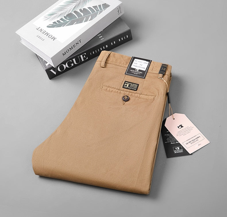 Smart Black Pants Men Clothing Business Office Cotton Straight Suit Pants Men Trousers Casual Flat 2023 Spring Autumn New
