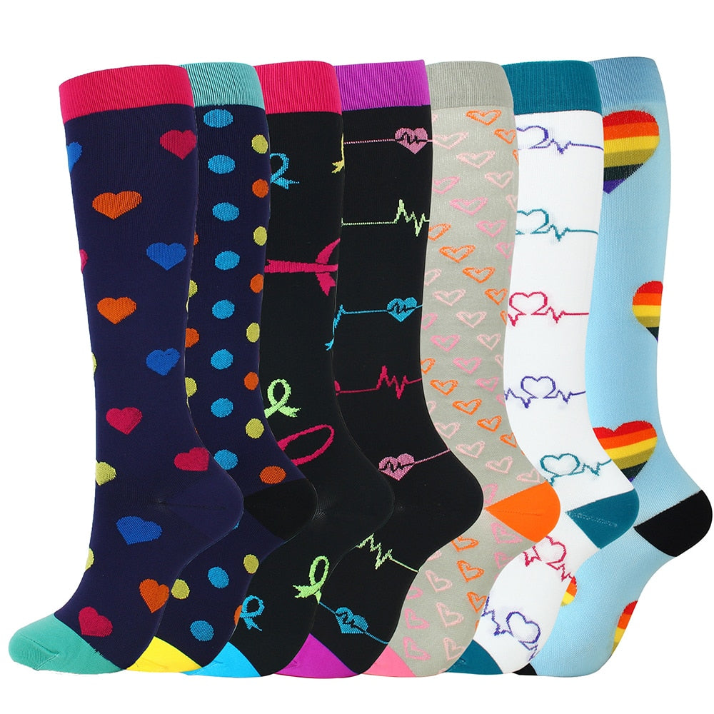 Compression Socks for Women&Men Circulation 5/6/7 Pairs 15-20 MmHg Best Fit for Varicose Veins Athletic Travel Running Cycling
