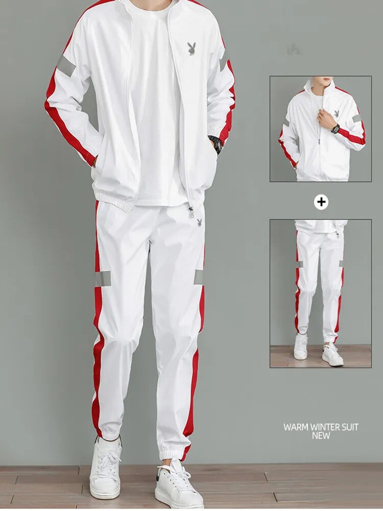 Men's casual sports breathable autumn hoodie set two-piece Korean version of the trend all match handsome jacket jacket