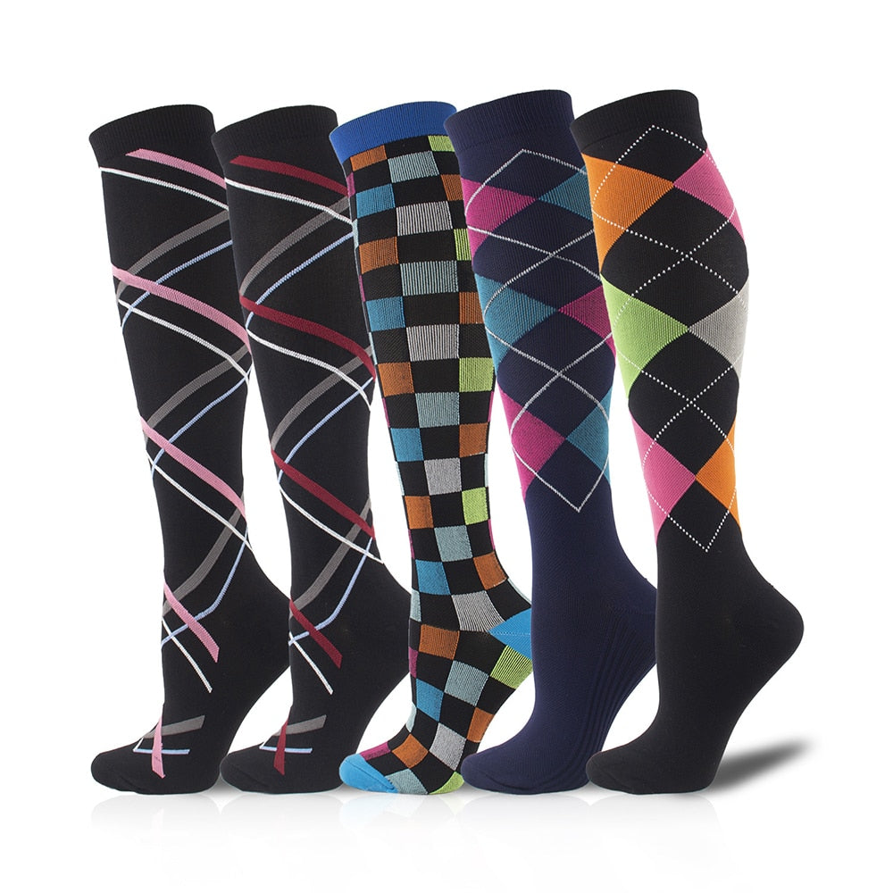 Compression Socks for Women&Men Circulation 5/6/7 Pairs 15-20 MmHg Best Fit for Varicose Veins Athletic Travel Running Cycling