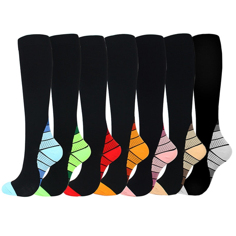 Compression Socks for Women&Men Circulation 5/6/7 Pairs 15-20 MmHg Best Fit for Varicose Veins Athletic Travel Running Cycling
