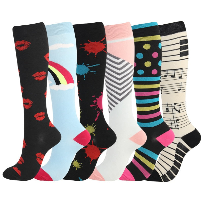 Compression Socks for Women&Men Circulation 5/6/7 Pairs 15-20 MmHg Best Fit for Varicose Veins Athletic Travel Running Cycling