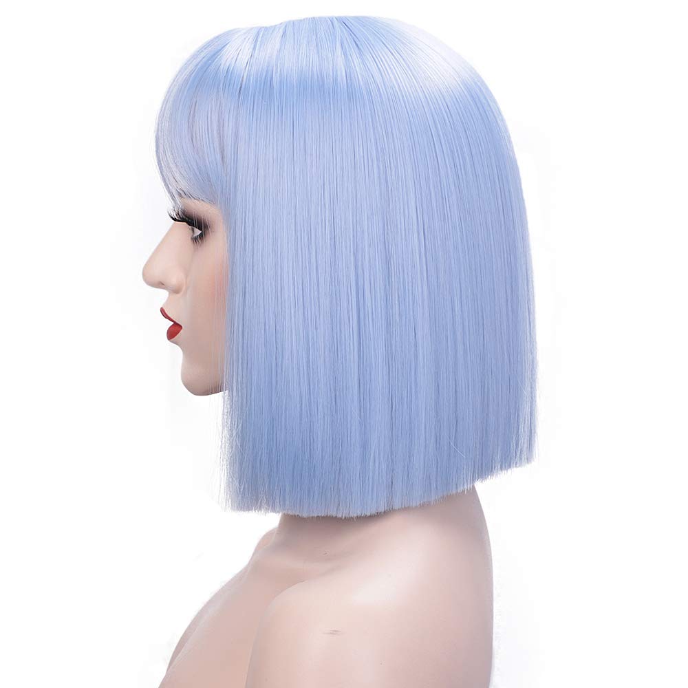 AISI HAIR Synthetic Ombre Orange Wig Short Straight Middle Part Bob Wig for Women Natural Yellow/Red Wigs Heat Resistant Fiber