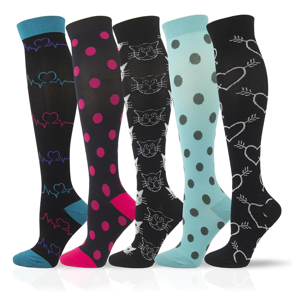 Compression Socks for Women&Men Circulation 5/6/7 Pairs 15-20 MmHg Best Fit for Varicose Veins Athletic Travel Running Cycling