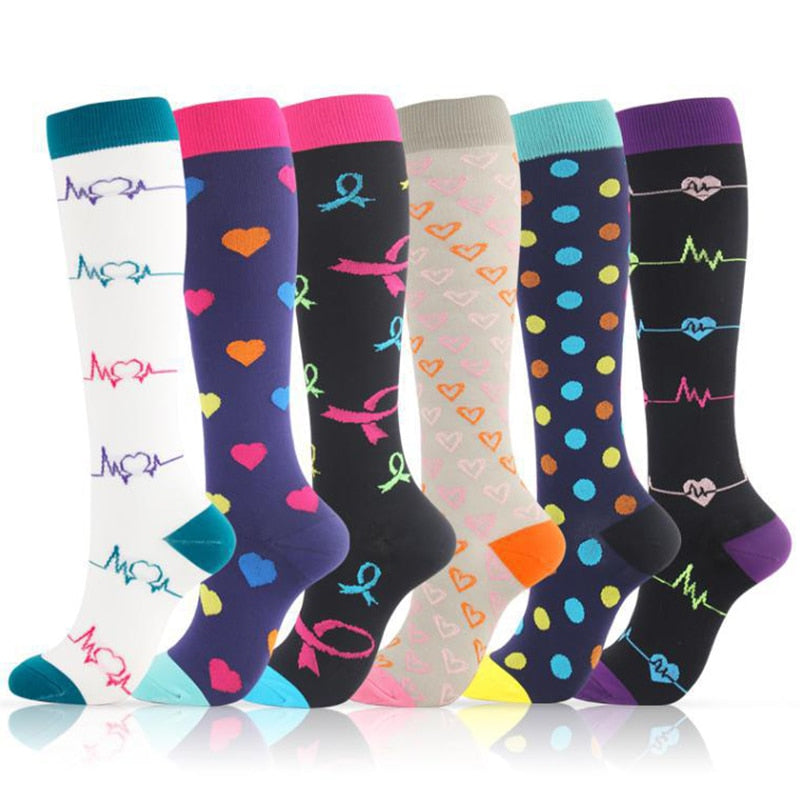 Compression Socks for Women&Men Circulation 5/6/7 Pairs 15-20 MmHg Best Fit for Varicose Veins Athletic Travel Running Cycling