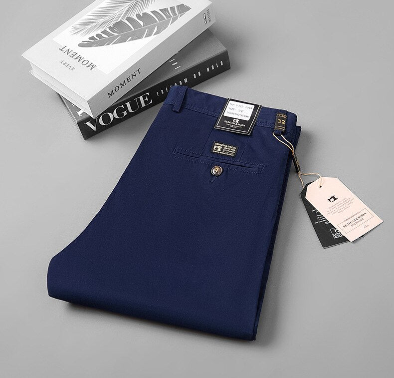 Smart Black Pants Men Clothing Business Office Cotton Straight Suit Pants Men Trousers Casual Flat 2023 Spring Autumn New