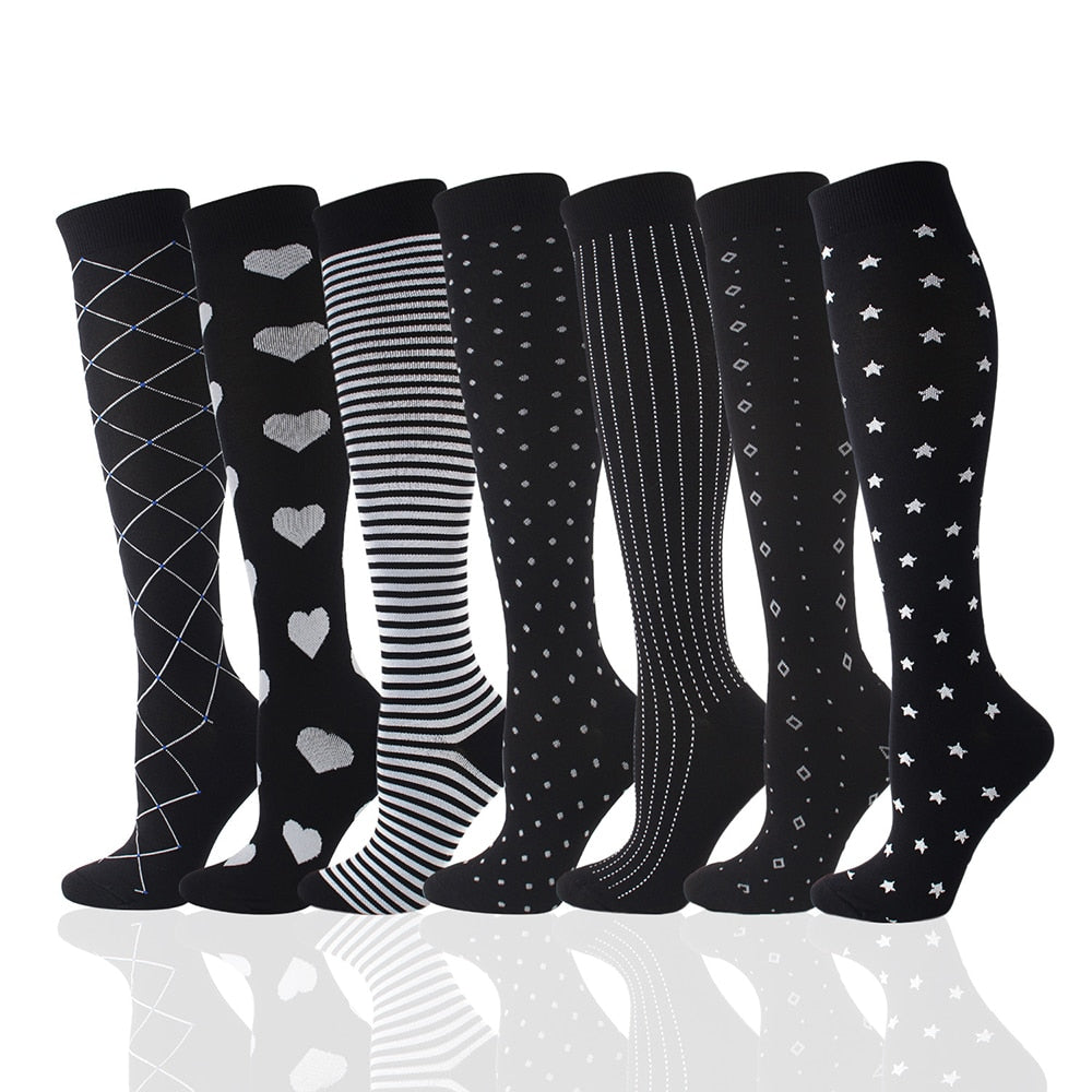 Compression Socks for Women&Men Circulation 5/6/7 Pairs 15-20 MmHg Best Fit for Varicose Veins Athletic Travel Running Cycling