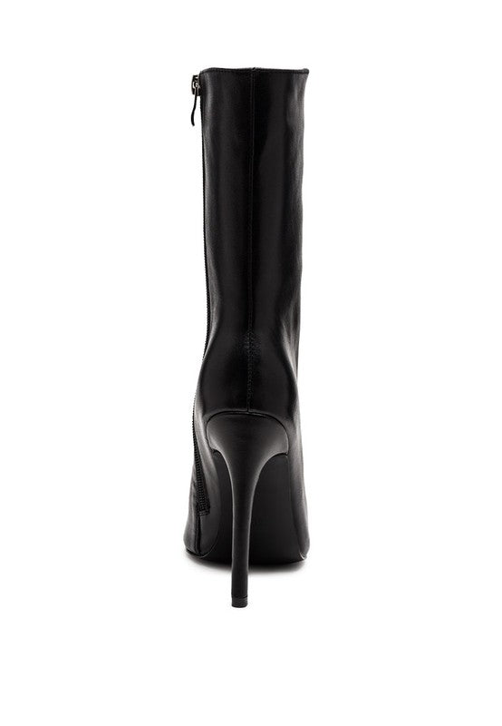 NAGINI Over Ankle Pointed Toe High Heeled Boot