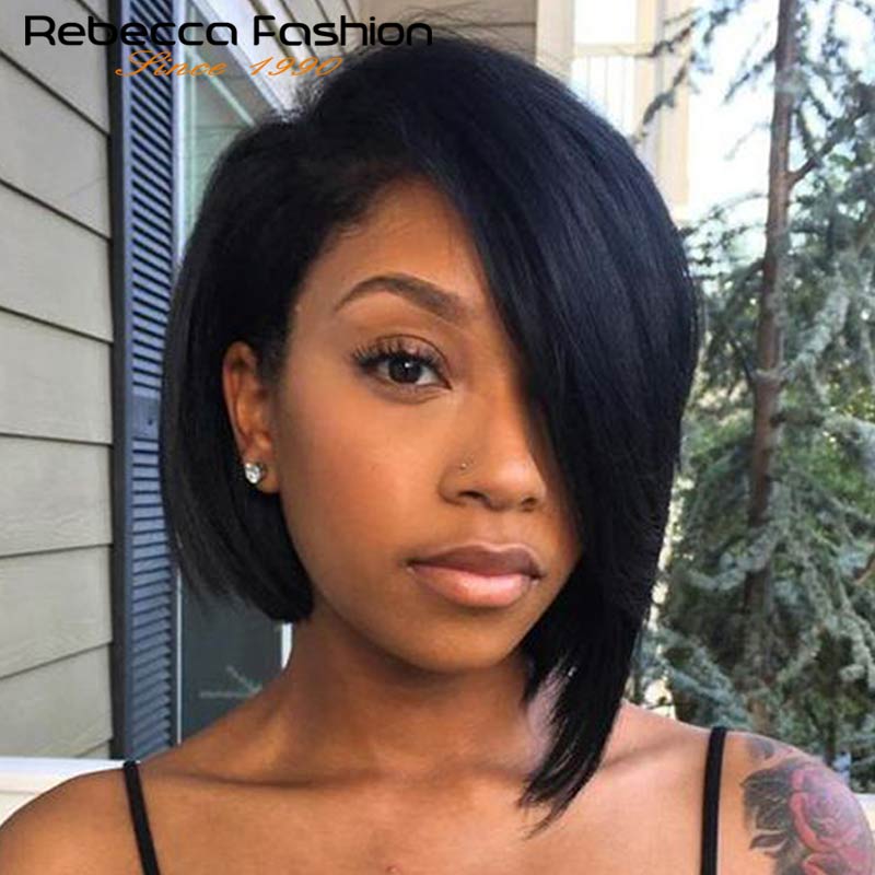 Straight Bob Human Hair Wigs Part Lace Front Bob Wigs Straight Short Bob Wig Rebecca Wig Brazilian Lace Front Human Hair Wigs