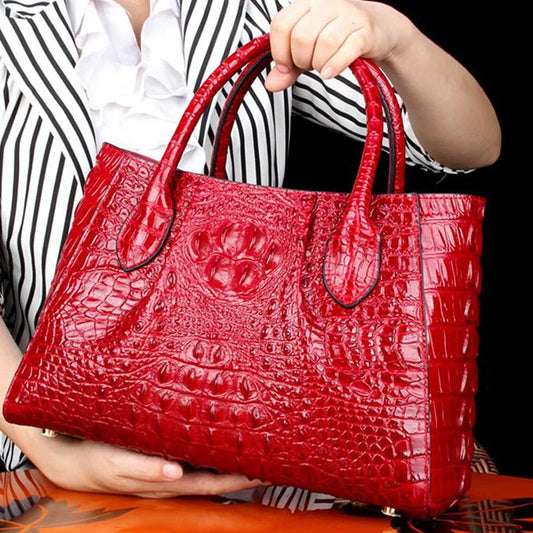 2024 New Trend Crocodile leather HandBags leather Messenger Bag Famous Brand Fashion Shoulder bag lionrihua handbags handbags