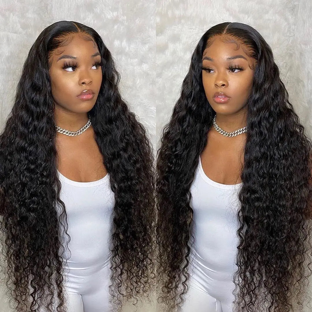 Loose Deep Wave Frontal Wig Hd Front Human Hair Wigs For Women 40 Inch Water Wave Lace Front Wig Full Wet And Wavy Curly Wig