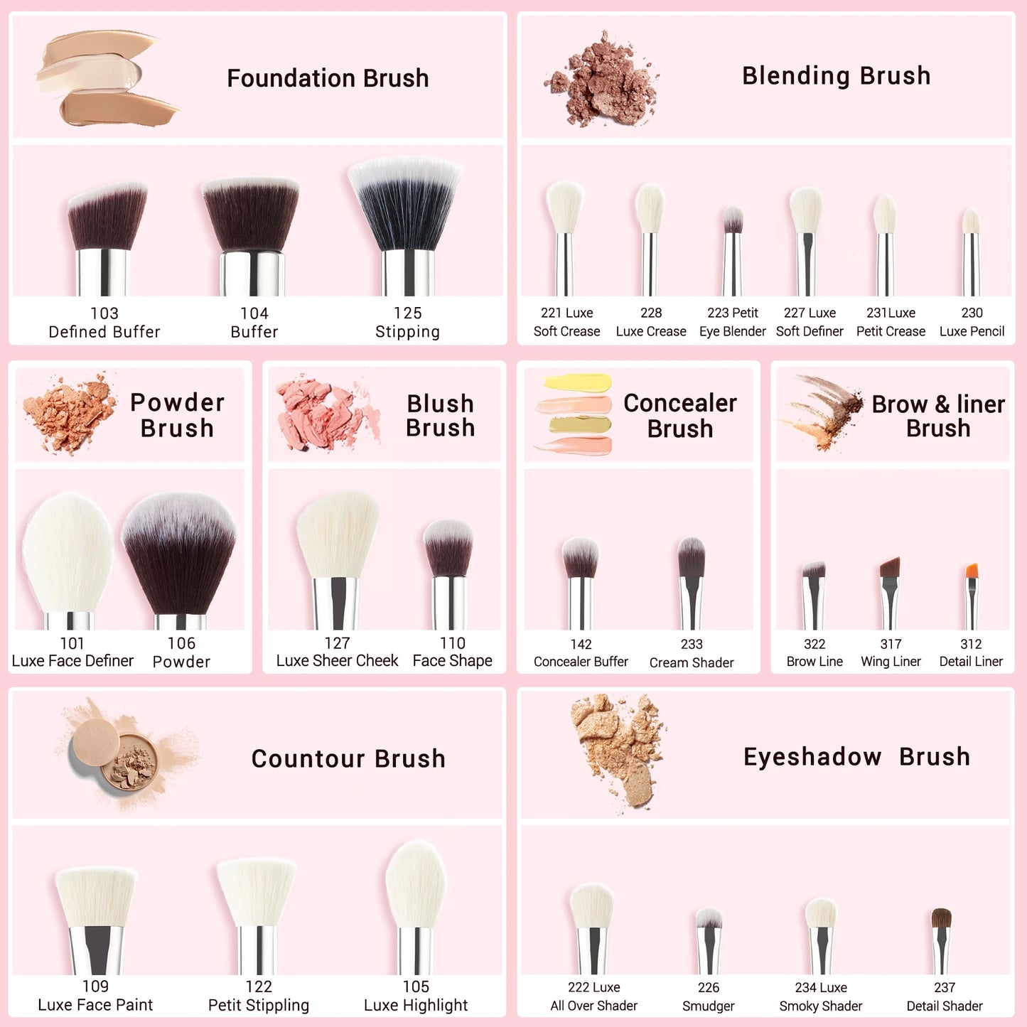 Jessup Makeup brushes set ,25pcs Make up Brush Professional ,Natural-Synthetic Foundation Powder Blending Eyeshadow T195