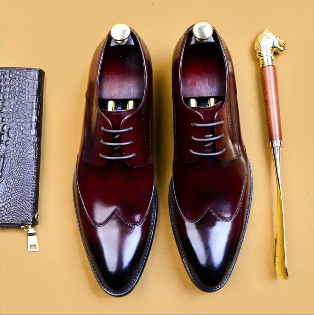 Sipriks Size 36 46 Autumn Genuine Leather Boss Derby Dress Shoes Mens Suit Shoes Footwear Boy Wedding Shoe Formal Business FelIx