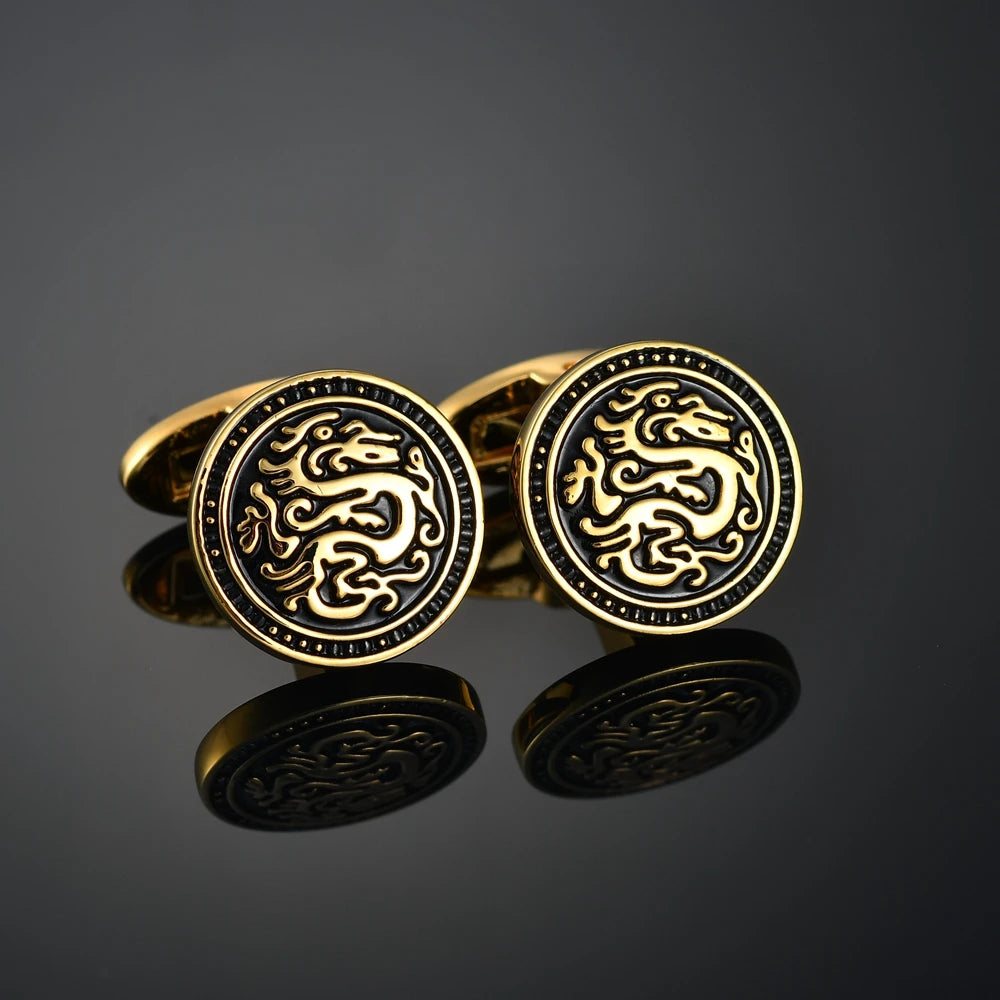 Men's Luxury Shirt Cufflinks French Gold Color Cuff Buttons for Men Bridegroom Suit Sleeve Male Jewelry Gift