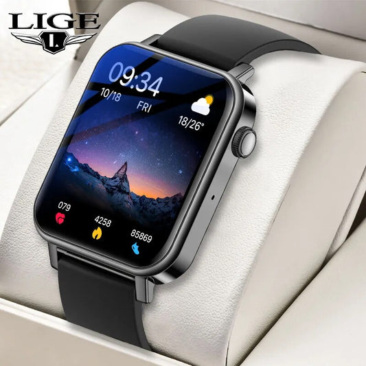 LIGE Men's Smart Watch Heart Rate Monitor Sports Fitness Tracker Women Smartwatch Men Custom Dial Smart Bracelet For Android IOS