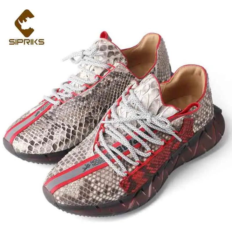 Siriks Spring Real Snakeskin Sports Shoes Male Python Sneaker Luxury Brand Running Shoes 2022 Autumn Non-slip Fitness Shoe