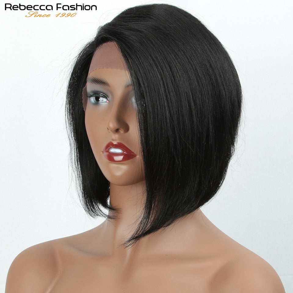 Straight Bob Human Hair Wigs Part Lace Front Bob Wigs Straight Short Bob Wig Rebecca Wig Brazilian Lace Front Human Hair Wigs