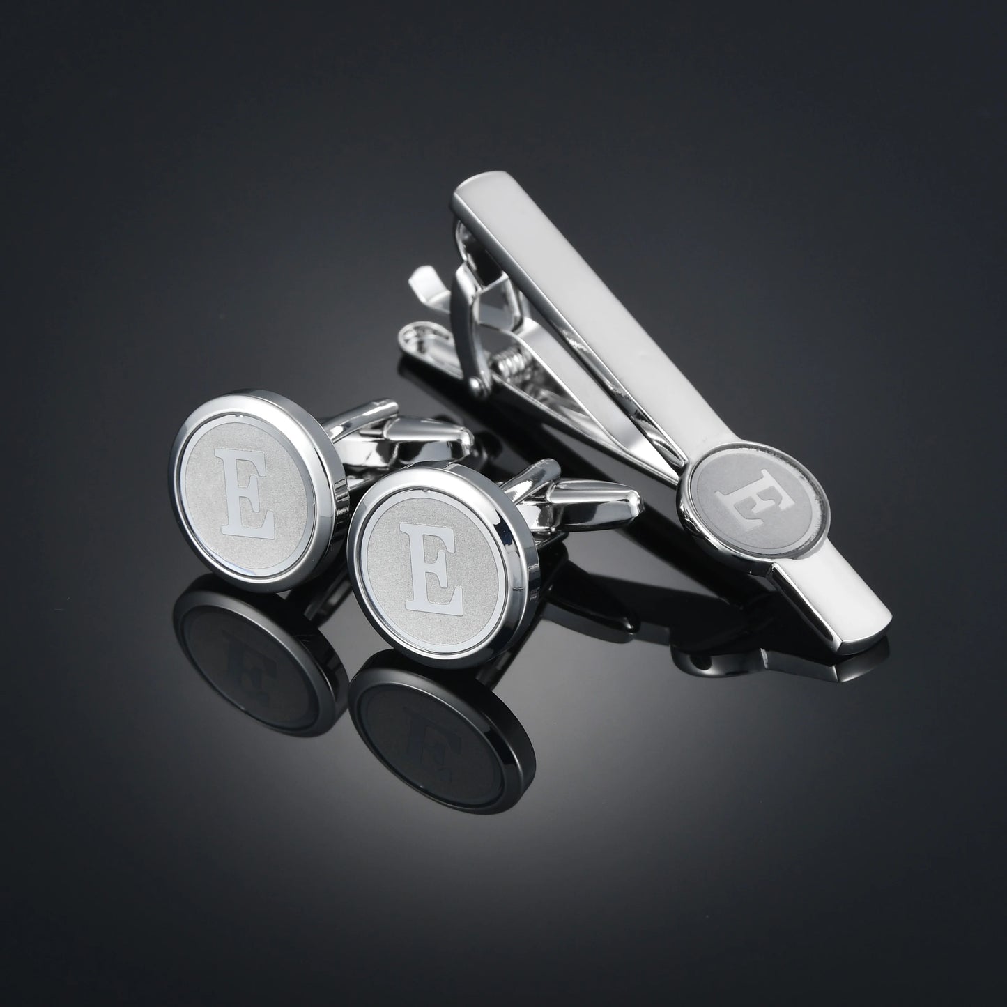 High Quality Letter A-Z men's French cufflinks tie clip set fashion shirt cufflinks