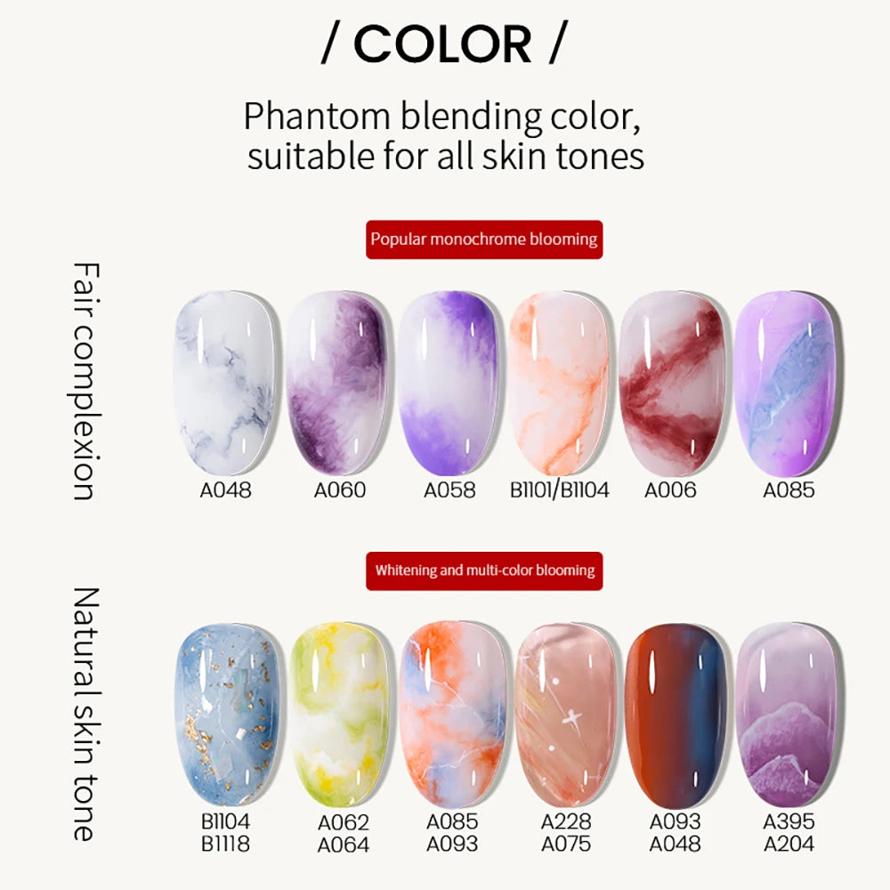 MAYCHAO Blossom Gel Nail Art Transparent Blossom Nail Polish Blooming Smook Effect Flower Gel Polish Soak off UV Nail Glue Gel