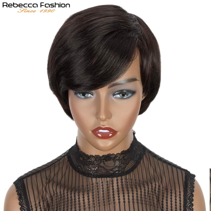 Rebecca Pixie Hair Straight Hair Short Cut Wig Human Hair Full Wig Brazilian Human Hair Wigs For Black Women Blonde Cheap Wig