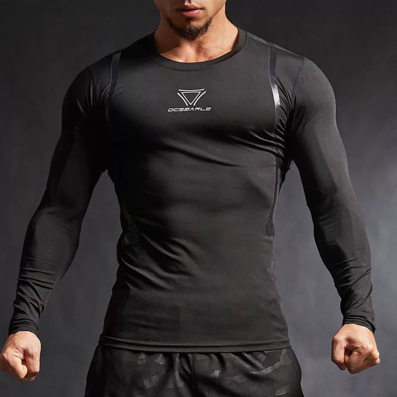 Bodysuit Men's Short-Sleeved Long-Sleeved Fitness Swimming Top Basketball Sports T-shirt Quick-Drying Brother Training Corset