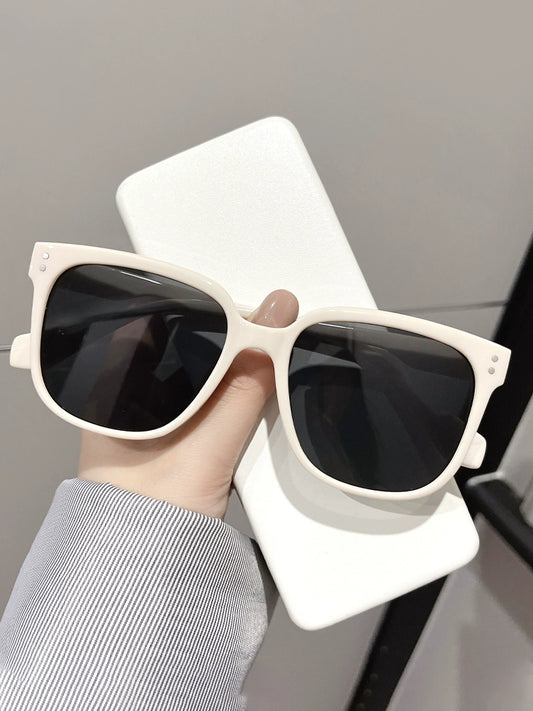 GM Sunglasses for Women 2023 New Fancy to Make Big Face Thin-Looked Sun Glasses UV-Proof White Frame Myopic Sunglasses Men