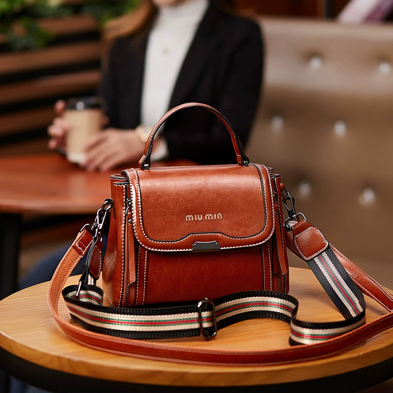 Brand Genuine Leather Women's Hand-Carrying Casual Shoulder Bag