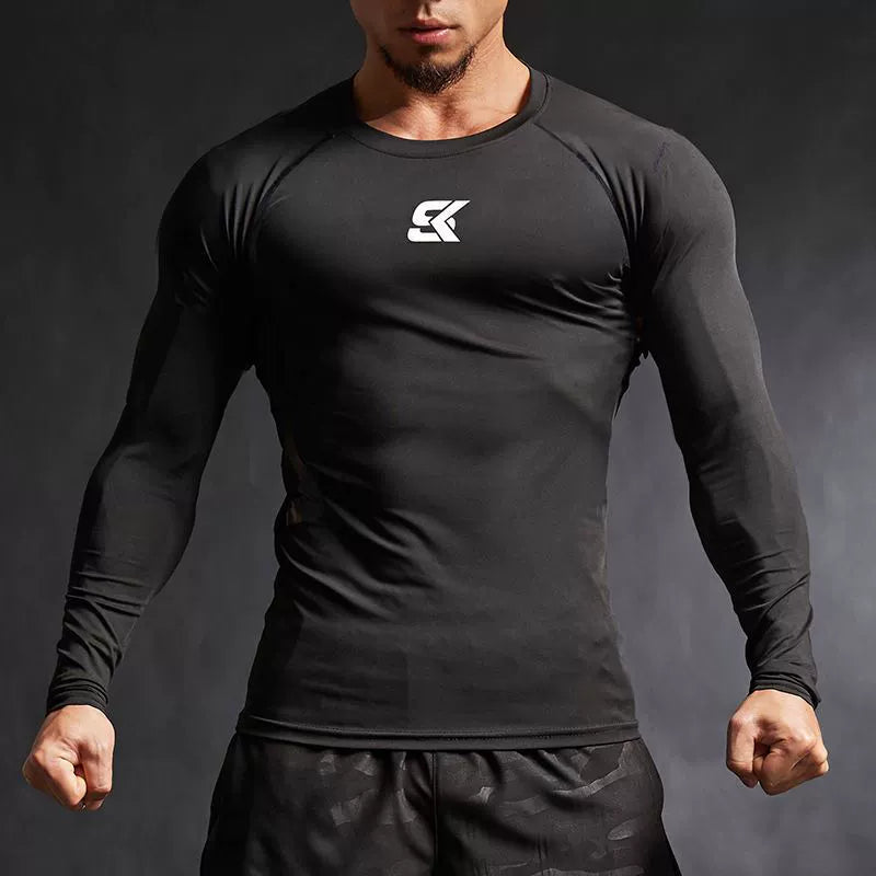 Bodysuit Men's Short-Sleeved Long-Sleeved Fitness Swimming Top Basketball Sports T-shirt Quick-Drying Brother Training Corset