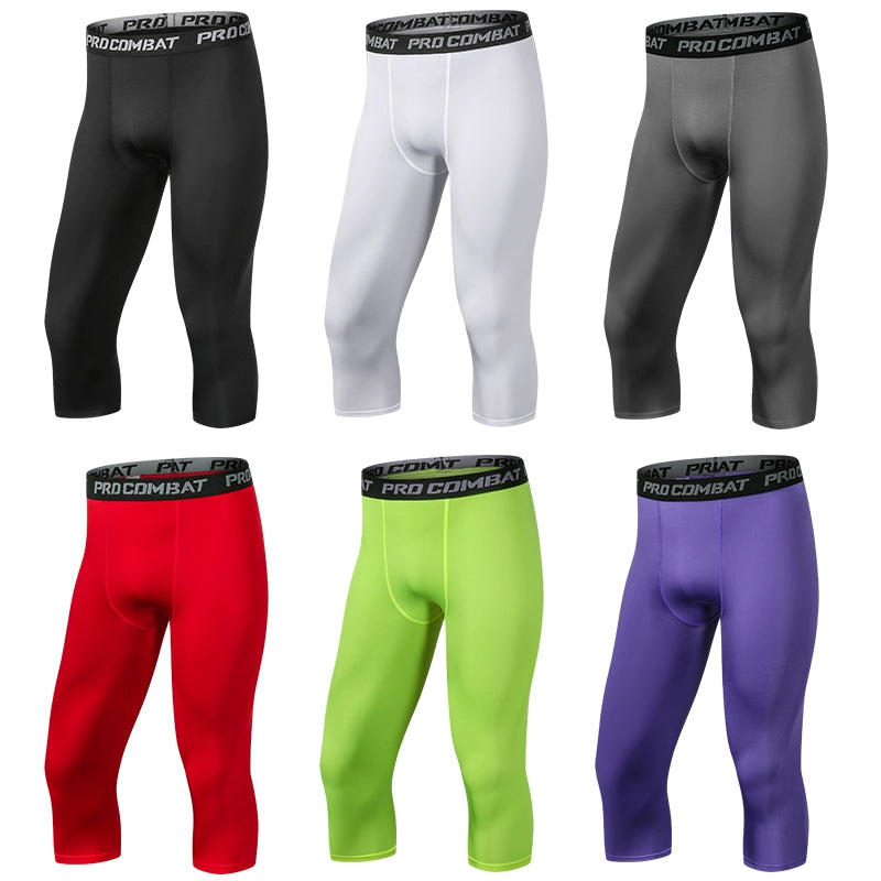 Basketball Capri Pants Tight Leggings Multi-Color Men's Sports High-Elastic Quick-Drying Breathable Training Pant White Running Compression Pants