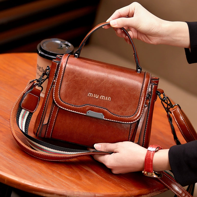 Brand Genuine Leather Women's Hand-Carrying Casual Shoulder Bag