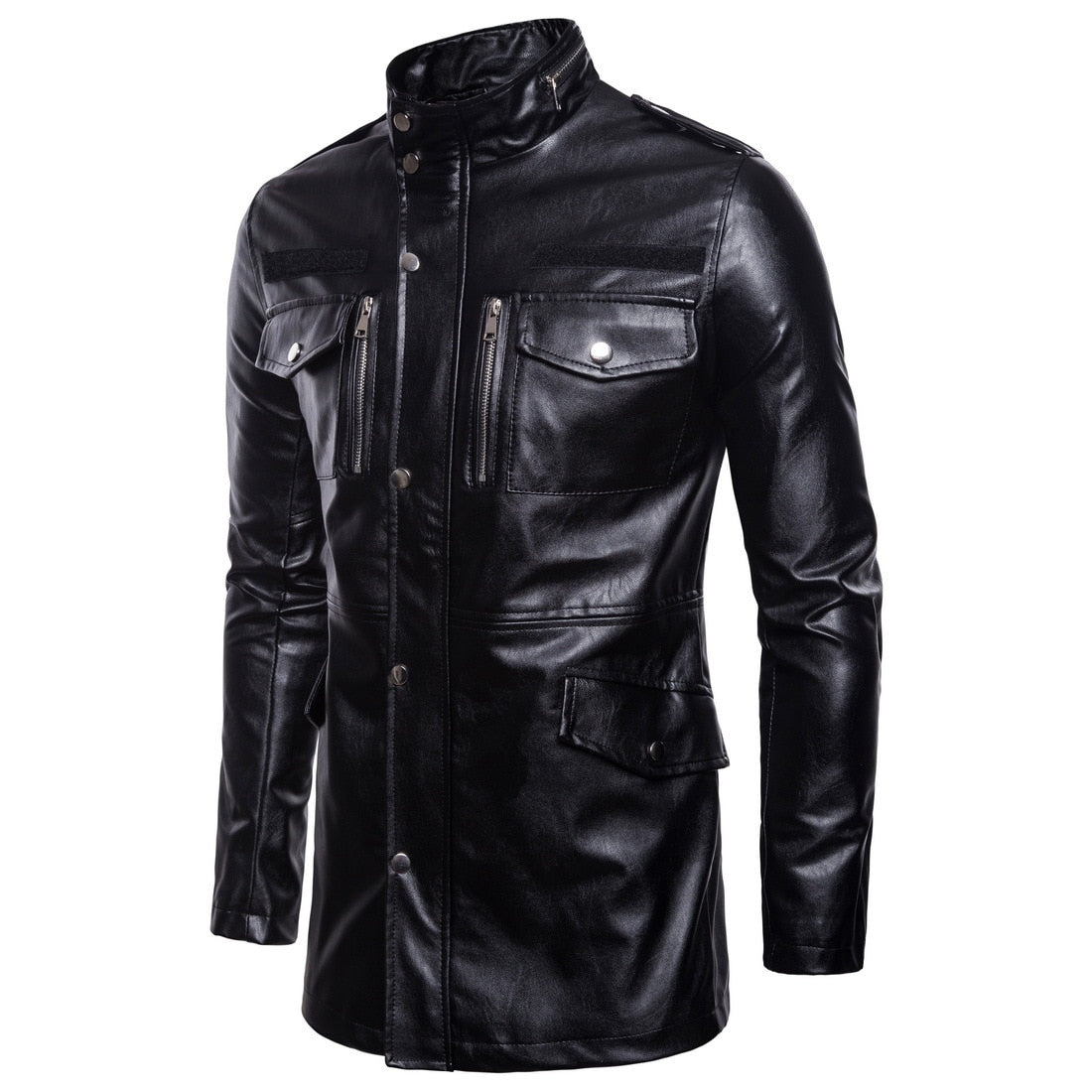 New Men's Leather Jacket Plus Size Leather Jacket Locomotive Designer Coat Luxury Korean Fashion Street Wear Brand Medium Length