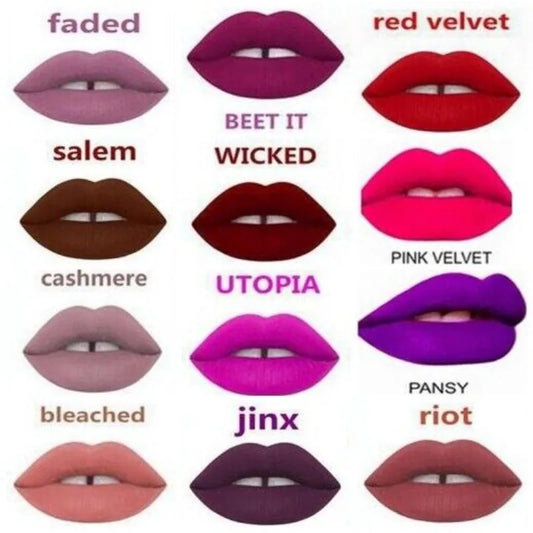 Makeup Red Lips Matte Red Velvet Lip Stick Pencil Cosmetic Long Lasting Lips Tint Pigment Make up Bleached Riot Rave Lipstick