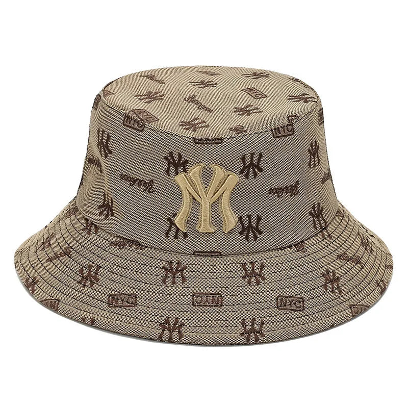 Vintage MY Embroidery Bucket Hat NYC Designer Luxury Women Men Outdoor Sun Cap Fashion Couple Flat Beach Fisherman Caps DP072