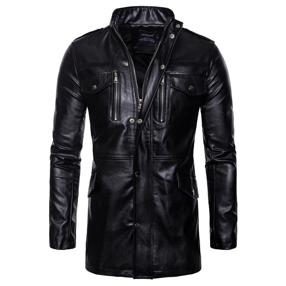 New Men's Leather Jacket Plus Size Leather Jacket Locomotive Designer Coat Luxury Korean Fashion Street Wear Brand Medium Length