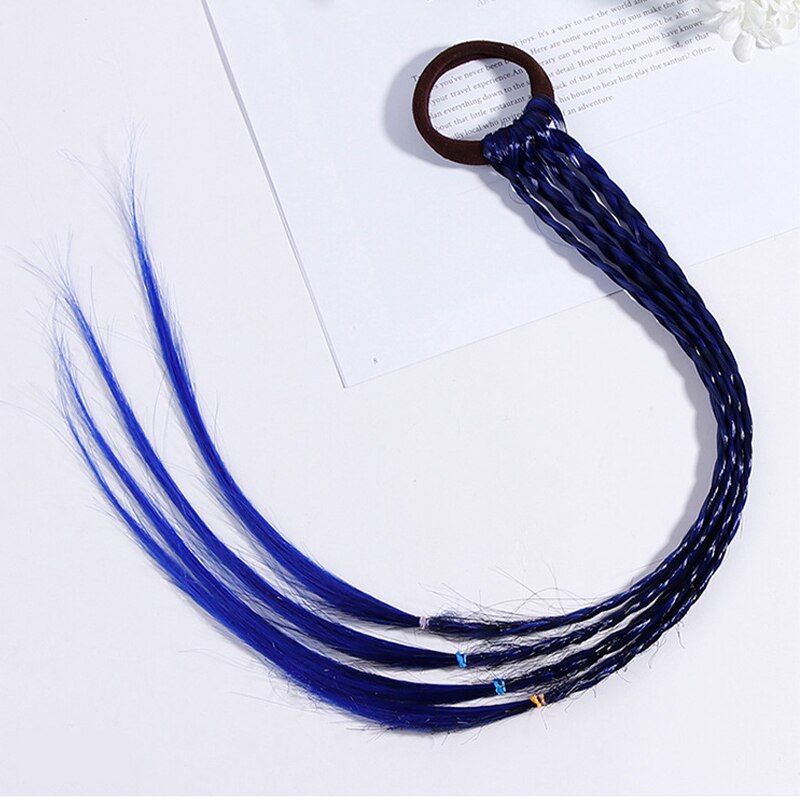 Girls Colorful Wigs Ponytail Hair Ornament Headbands Rubber Bands Beauty Hair Bands Headwear Braid Kids Gift Hair Accessories