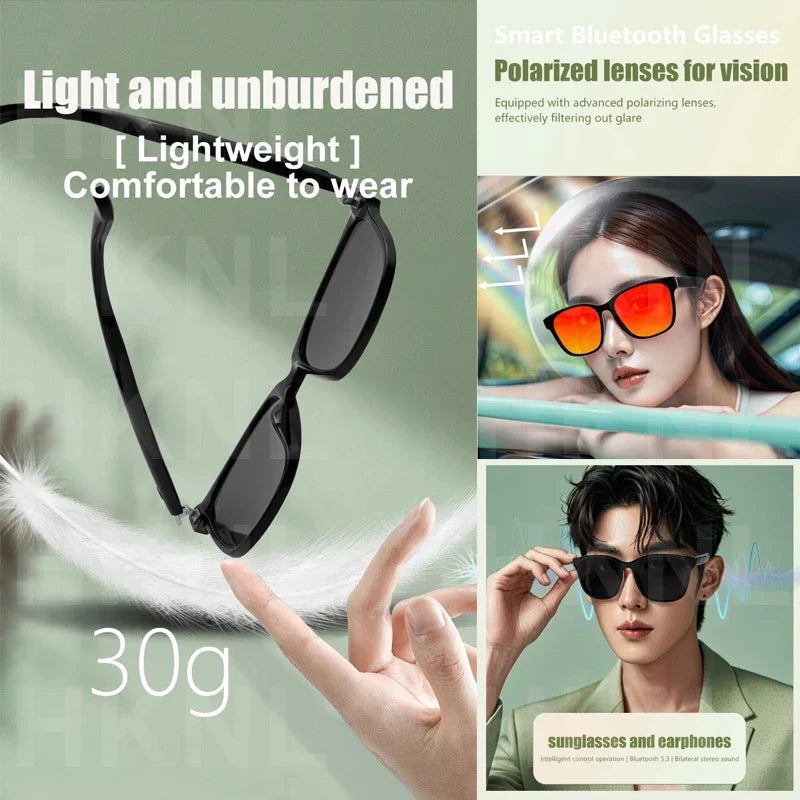 Men Bluetooth smart glasses technology audio call remote headset sunglasses sports driving music earbuds headphones men's women