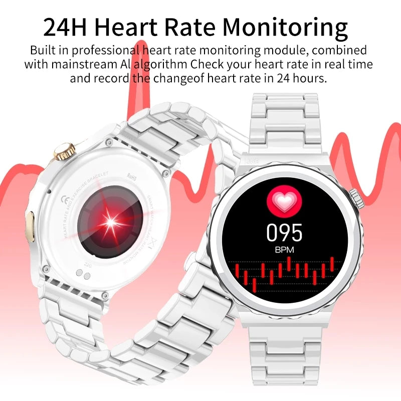 Bluetooth Call Smart Watch Women 1.32 inch 390*390 HD Screen Ladies Smartwatch Heart Rate Blood Pressure Monitor Women's Watches