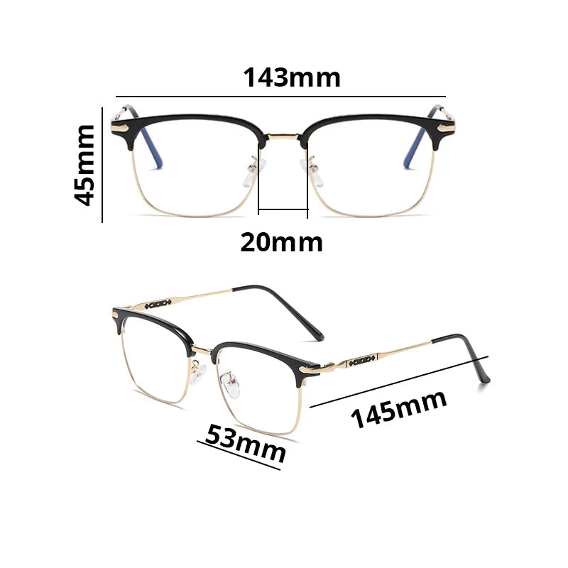 Photochromic Sunglasses Men Anti Blue Ray Computer Glasses Women Square TR90 Metal Spectacle Frame Protective UV Chameleon Lens