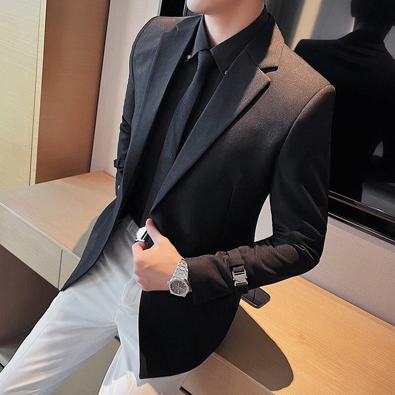 2023 British Style Men Spring High Quality Business Tuxedo/Male Slim Fit Fashion Business Suit Jackets/Man Casual Blazers S-3XL