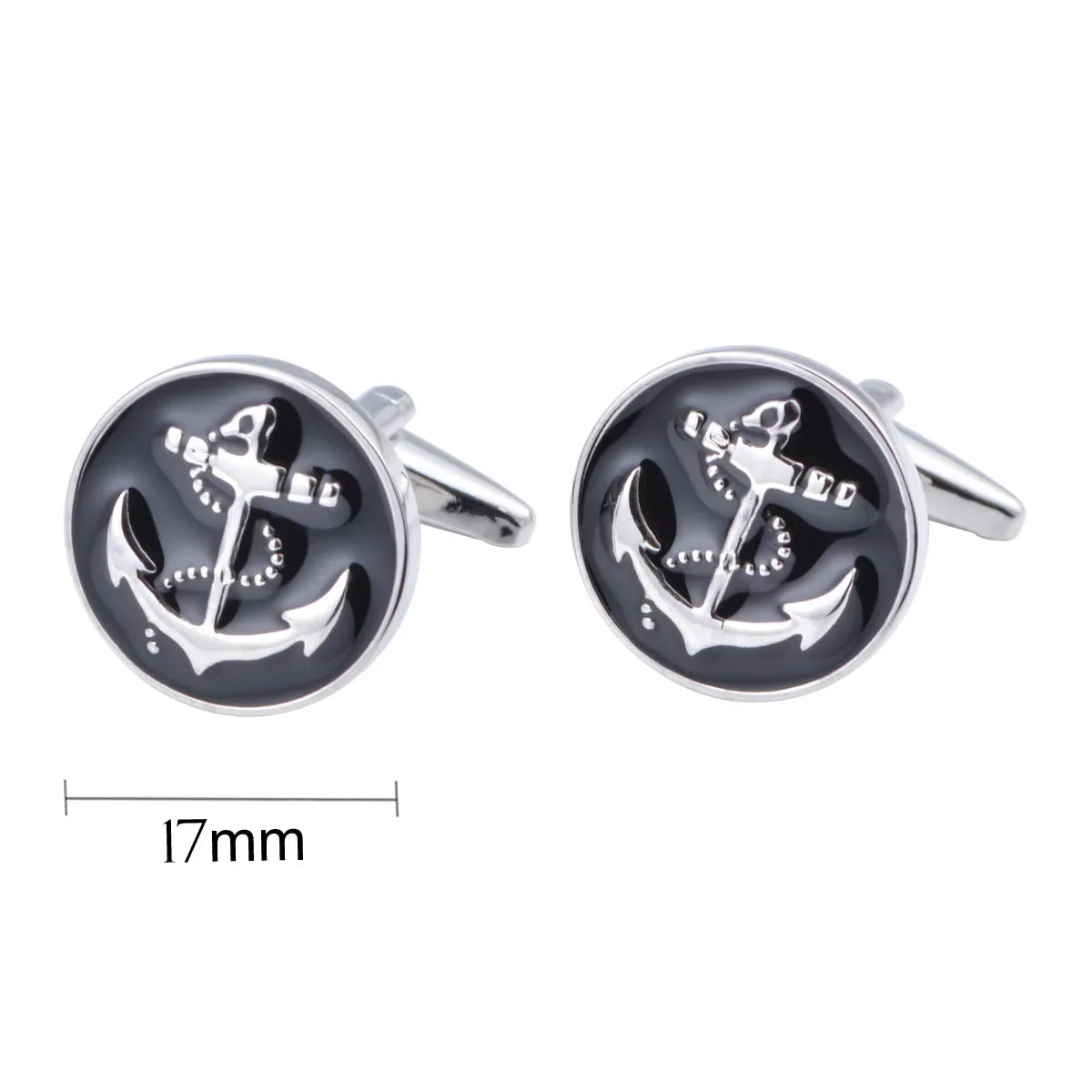 Fashion New French Style Cufflinks Blue Black Gold Color Anchor Cuff Links Tie Clip Business Cocktail Party Men's Accessories