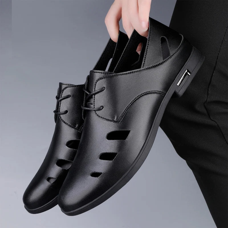 Casual Leather Shoes Men Loafers Fashion Casual Men Shoes Comfort Driving Shoes Men Flats Moccasins Footwear Breathable openwork