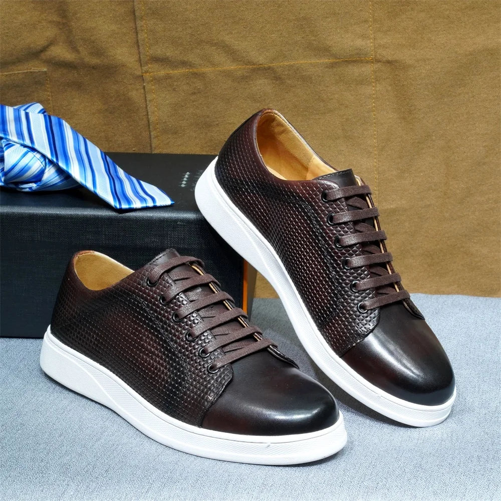 Size 38 To 50 Classic Men's Casual Shoes Genuine Leather Lace-up Sneakers Flat Derby Shoes Driving Shopping Work Shoes for Men