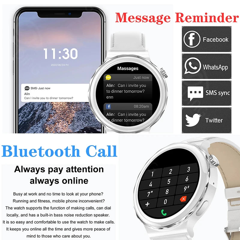 Bluetooth Call Smart Watch Women 1.32 inch 390*390 HD Screen Ladies Smartwatch Heart Rate Blood Pressure Monitor Women's Watches