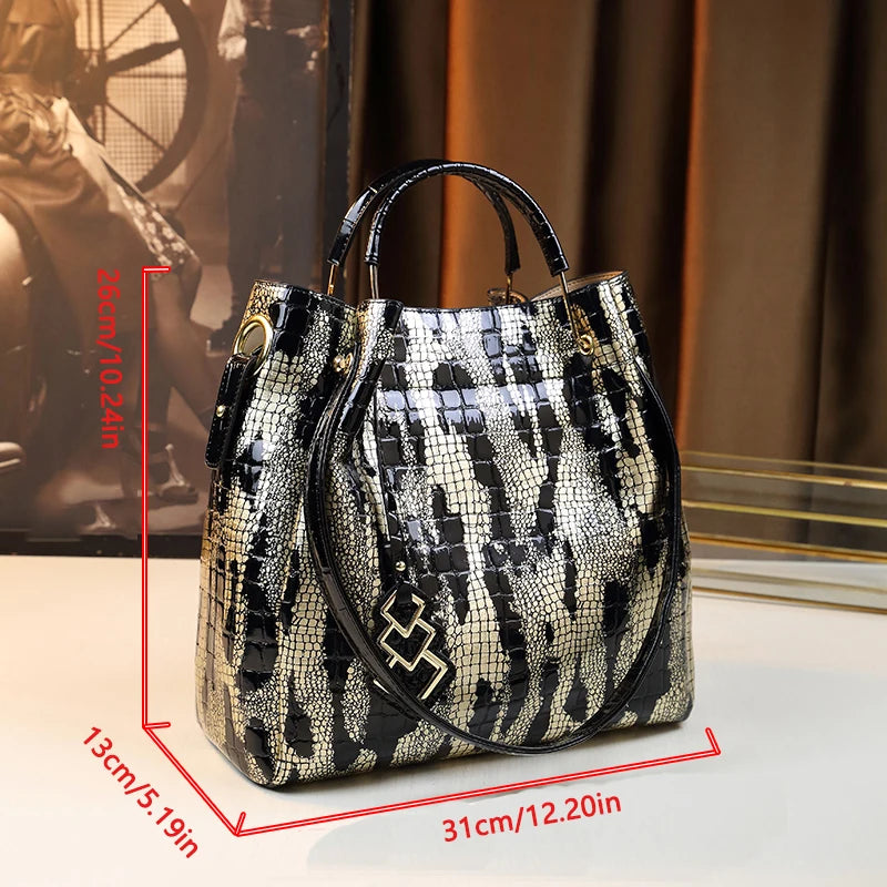 Bucket Bag 2023 new serpentine handbag ladies large-capacity temperament single shoulder shoulder messenger bag