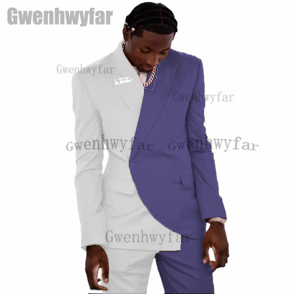 Gwenhwyfar Custom Suit New Stitching Style High Quality Men Suits Peak Lapel Formal Suit For Wedding(Jacket+Pant)