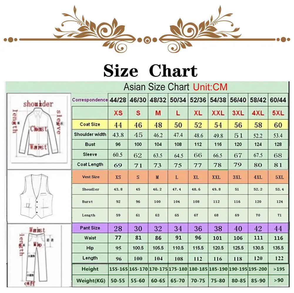 Classic Houndstooth Long Style Men Suits Slim Fit Double-breasted Groom Tuxedos 3 Pieces Sets Business Male Blazer Costume Homme